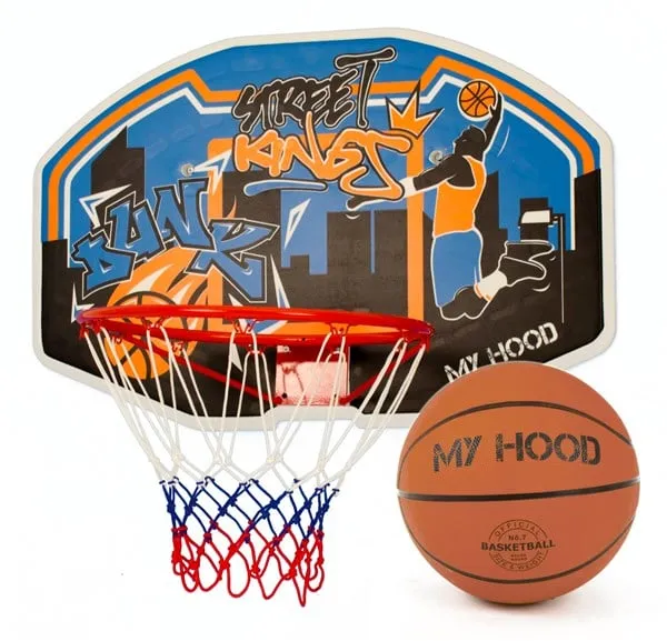 My Hood Basketball Hoop on Backboard with Ball