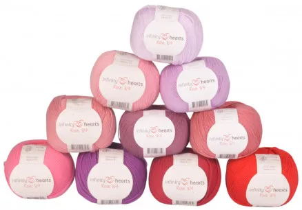 Infinity Hearts Rose 8/4 Yarn Pack 22 Pink and Red Shades - 10 pcs - Pink and Red Shades