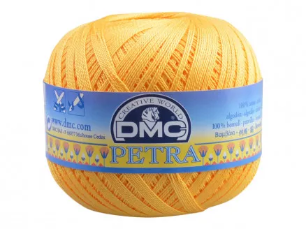 DMC Petra No. 8 Crochet Thread Unicolour 5742 Bright Yellow