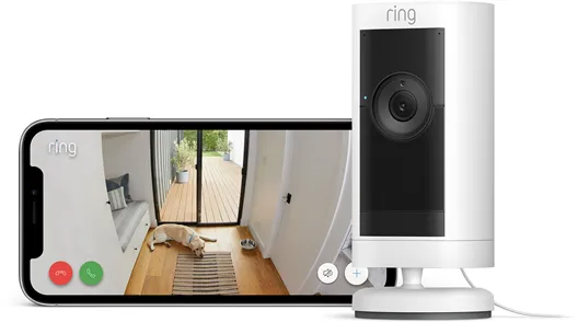 Ring Stick Up Cam Pro outdoor camera with mains power, White
