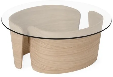 Sibast Furniture No 7 Lounge Coffee Table Ø70 Low Model White Oiled Oak/Glass