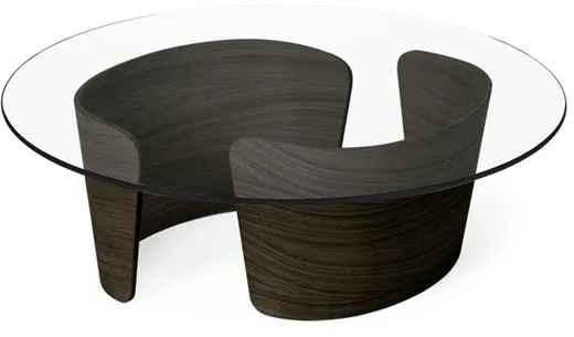 Sibast Furniture No 7 Lounge Coffee Table Ø90 Low Model Dark Oiled Oak/Glass