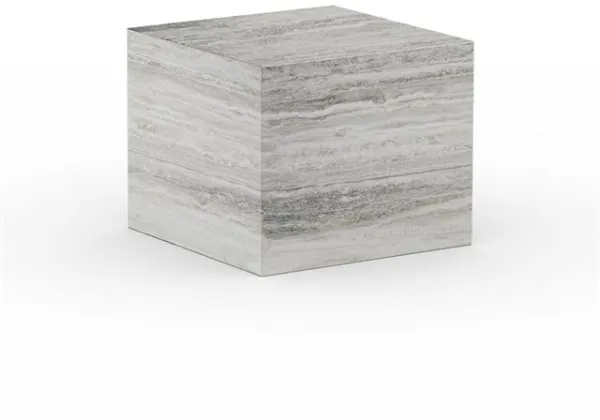 NORR11 Cubism Small Silver Travertine Coffee Table